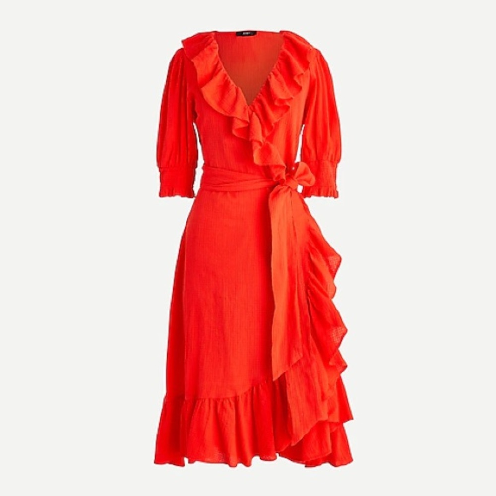 J CREW RUFFLE WRAP DRESS - Picture 2 of 4